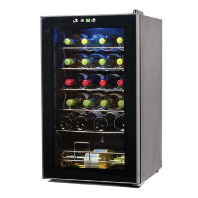 Black+decker 24 Bottle Single Zone Freestanding Wine Refrigerator In Black