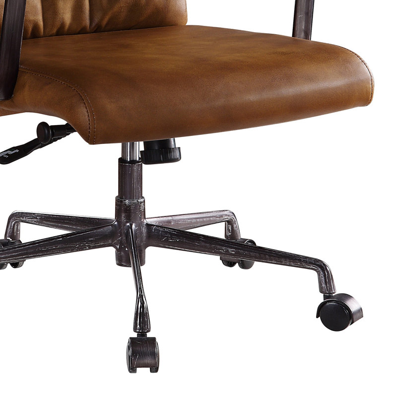 Chaise de bureau, cuir fleur Loritta