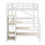 Lit mezzanine avec bureau en L et port USB, garde-robe, tablette et DEL
