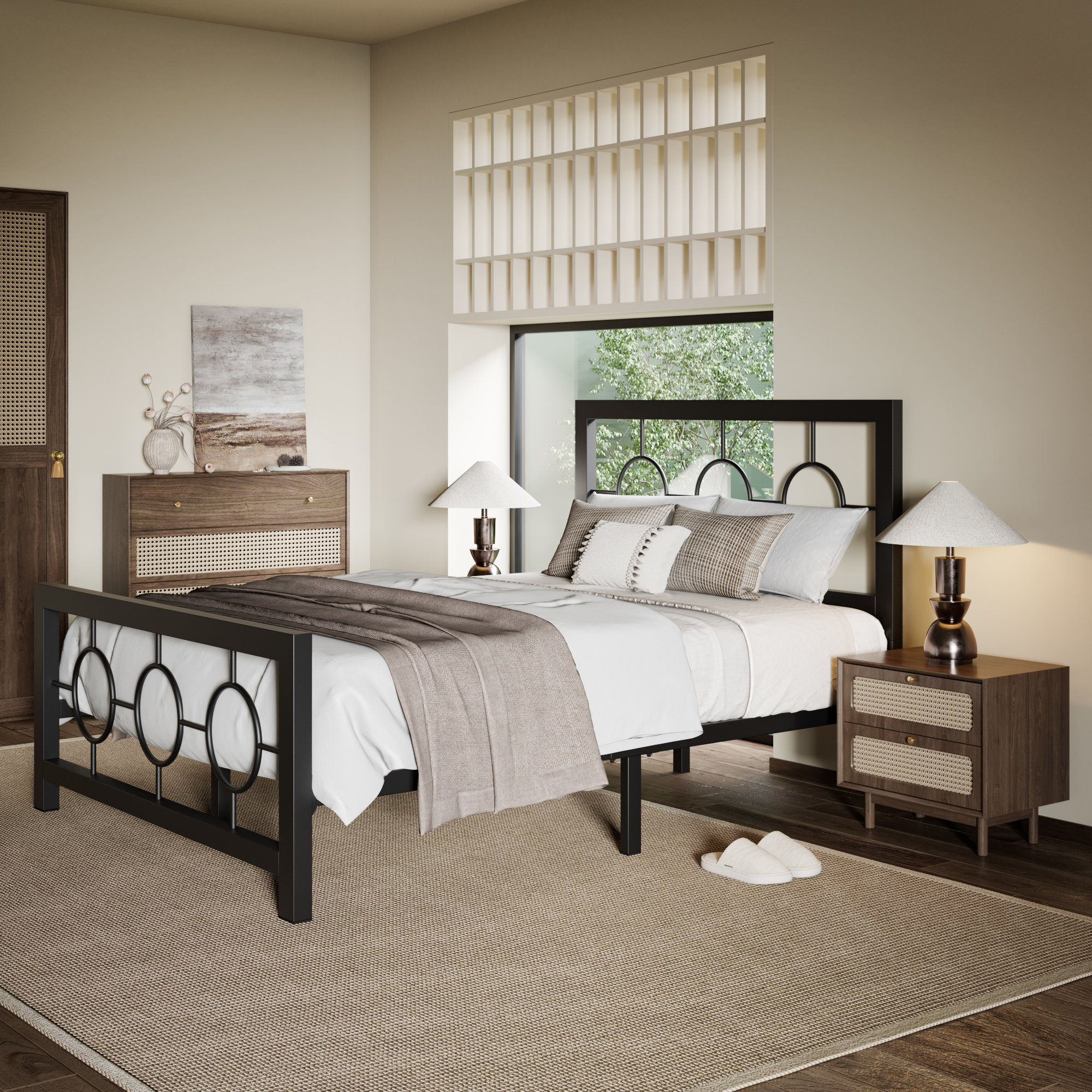 Wade Logan® Bloneva Metal OpenFrame Bed & Reviews Wayfair