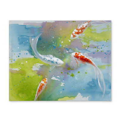 Blue Asian Polyester Placemat - Koi Fish Home Decor