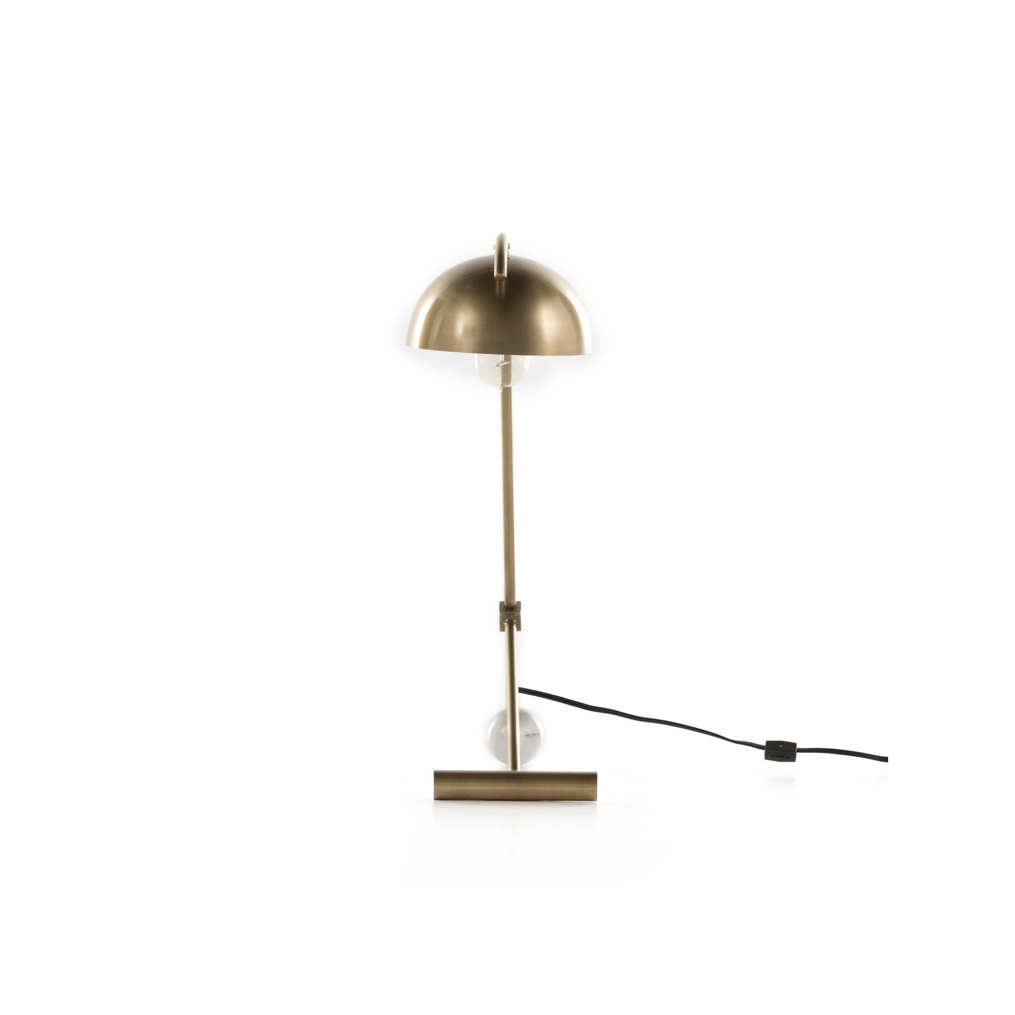 Delano Desk Lamp, Yes, Charcoal/White Marble, Gold