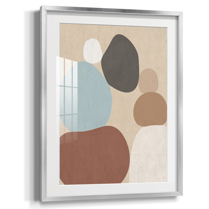 «Hiding Hues II», reproduction encadrée, Papier avec cadre argenté, Blanc