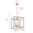 4-Light E12 Black and Brass Gold Metal Geometric Chandelier with Adjustable Height, Dimmable, UL Listed
