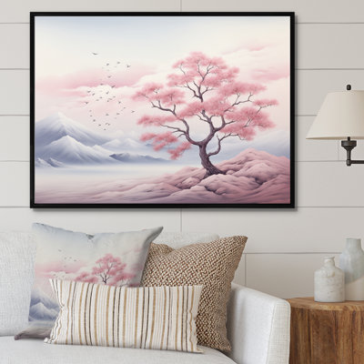 Minimalisme, arbre rose solitude I