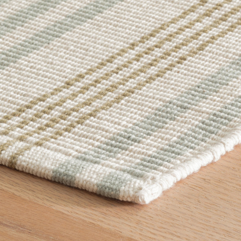 Olive Branch Handwoven Cotton Rug, Rectangle 7'6" x 9'6"
