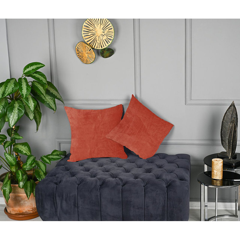 Matte Velvet Cushion Cover - 1 Pc, 66cm x 66cm, Yam Orange