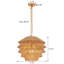 Dia 17.72 Inches, 1-Light Modern Farmhouse Chandelier With Hand-Weaving Shade