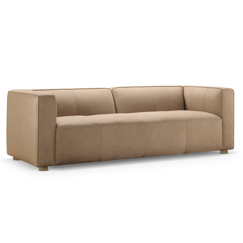 Canapé en cuir JoJo Fletcher Matteo Nubuck, Brun