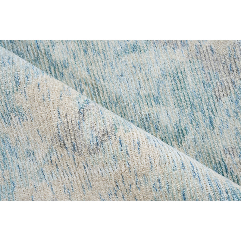 Handmade Silver and Gold Wool Viscose 8' x 10' Area Rug