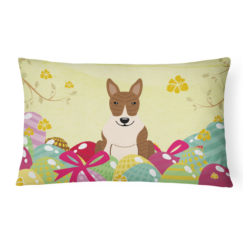 Coussin lombaire rectangulaire terrier pâques œufs
