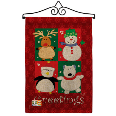 Double Sided 18.5'' H x 13'' W Polyester Christmas Garden Flag