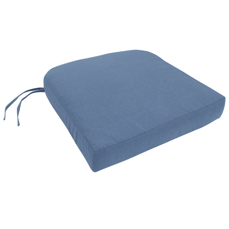 Coussin de chaise de salle à manger Sunbrella Encinitas, Toile Sunbrella bleu saphir, H 3,5 po x l 21 po x p 17 po