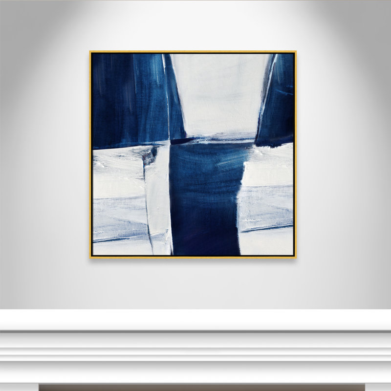 «Blue Midnight Plateau II» par Judith Shapiro, H 37,5 po x l 37,5 po, Doré