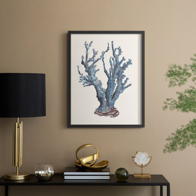 Indigo Reef I, reproduction encadrée - bois massif