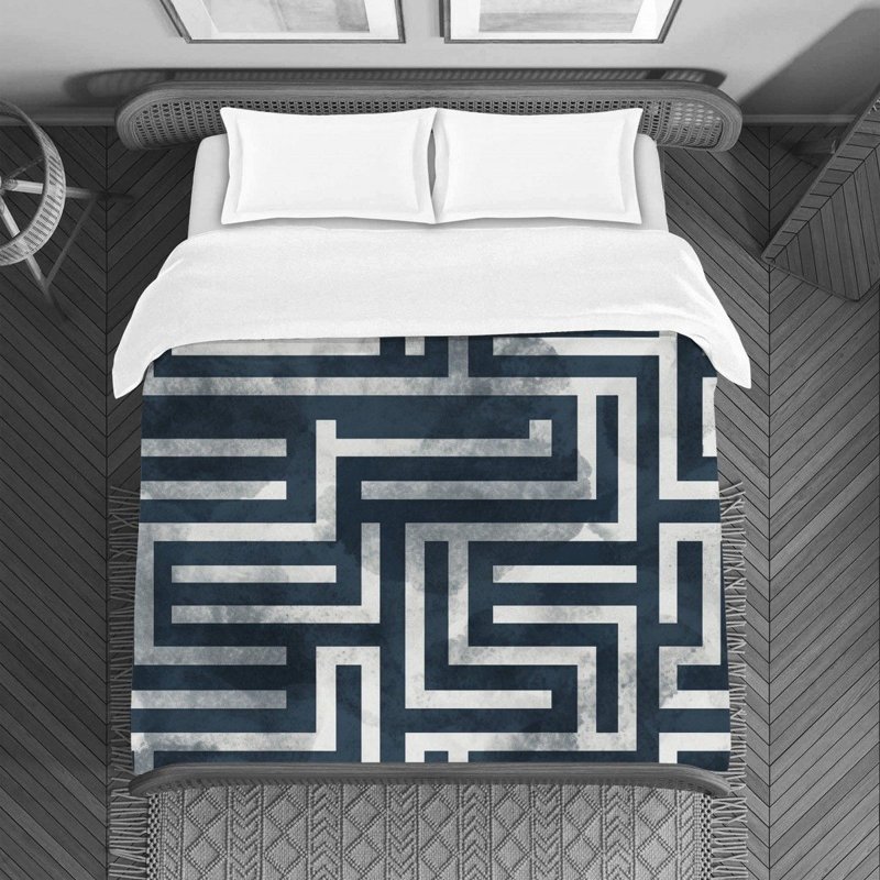 Housse de couette bleue Greek Styles, Housse de couette pour lit simple