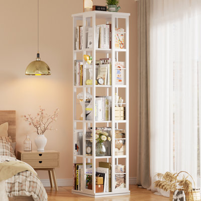 Fortis 54"H x 15.8"W x 15.8"D Rotating Bookcase, Coner bookshelf