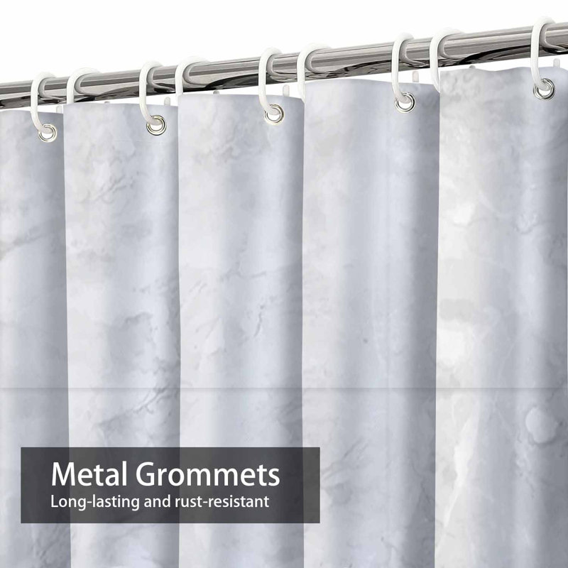 Waterproof Seamless Marble Texture StoneHaven Shower Curtain with 12 Hooks, 72" L x 78" W