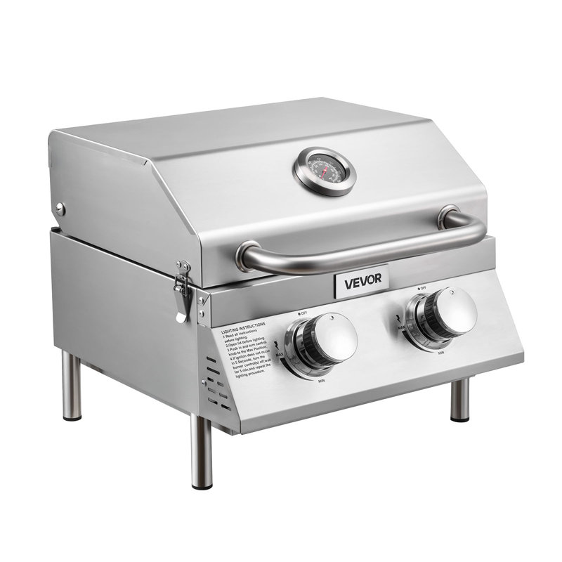 Barbecue portatif au propane à 2 brûleurs pour table