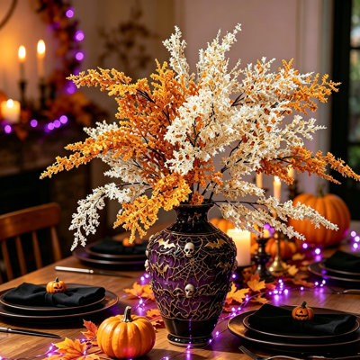 Branches d'automne artificielles, longues tiges de fausses feuilles d'automne pour remplir les vases, décoration de table de mariage champêtre, décoration intérieure pour l'Action de grâce et l'Halloween