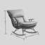 Chaise berçante moderne rembourrée-110986152