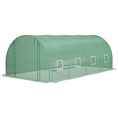 Walk-In Tunnel Greenhouse With Zippered Door And 8 Mesh Windows