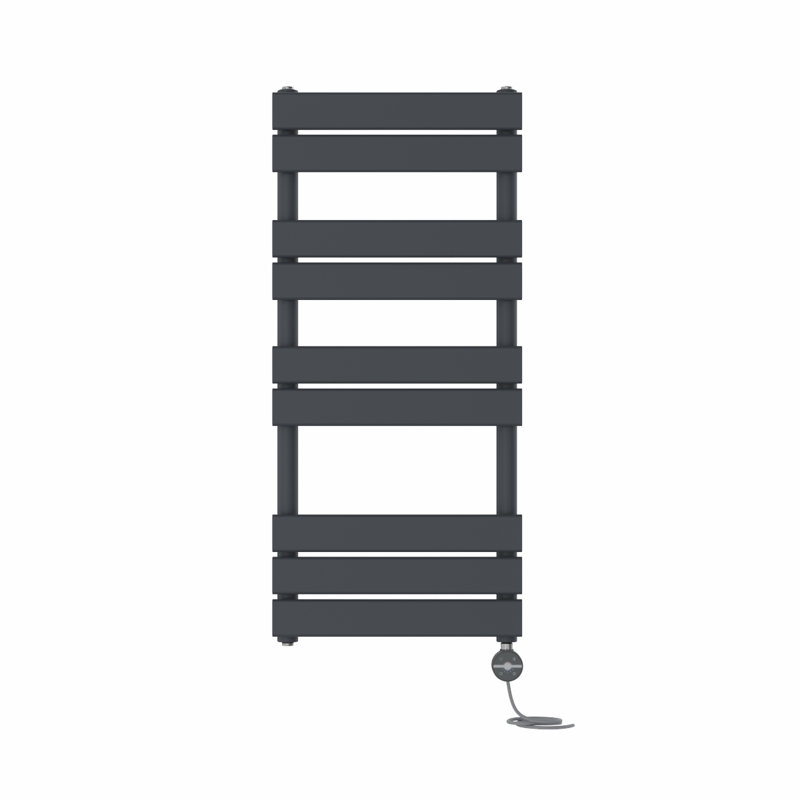 Flat Panel Towel Rail Heated Towel Rails, 100cm H x 45cm W x 6.2cm D, Anthracite