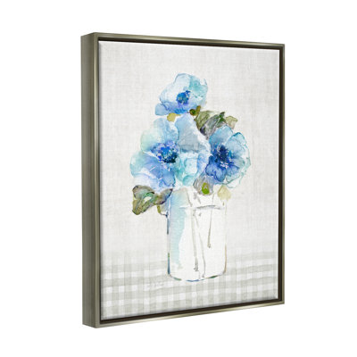 " Blue Flowers On Tartan "