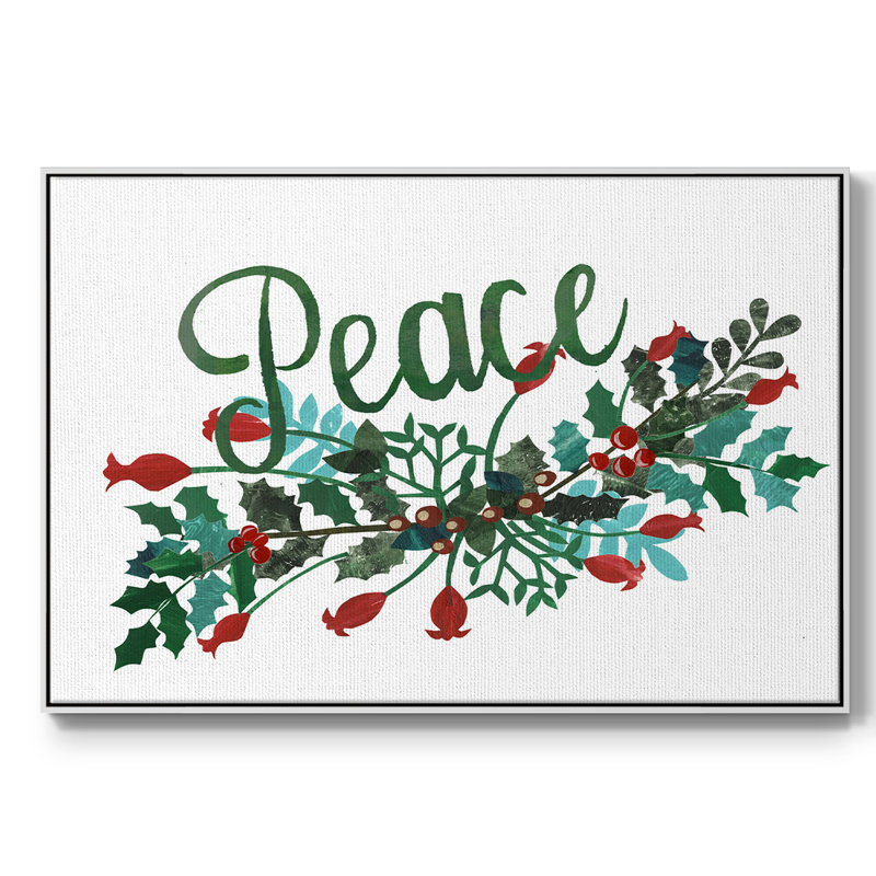 «Cut Wreath Christmas II», reproduction sur toile, H 17 po x l 25 po x P 2 po, Blanc