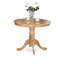 Ensemble de table de salle à manger 5 pièces comprenant une table de cuisine ronde avec piédestal et 4 chaises Parson revêtues de similicuir bleu Oasis-1243050147-1326178731-1325431812