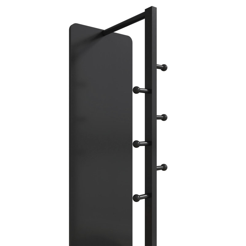 Coat Rack With Full Body Mirror, Black
