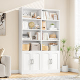 Kirklyn 73"H Storage Bookcase With Doors, Standard Bookcase with 8 Open Shelves
