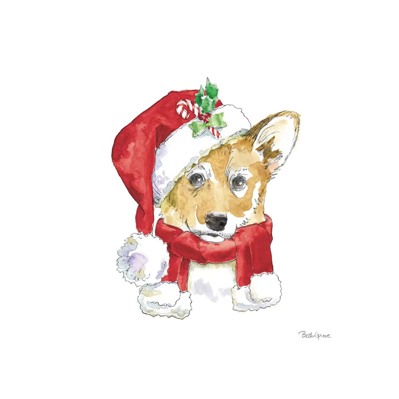 Holiday Paws VIII On White by Beth Grove - Wrapped Canvas Print, 66.04 cm H x 66.04 cm W x 1.91 cm D