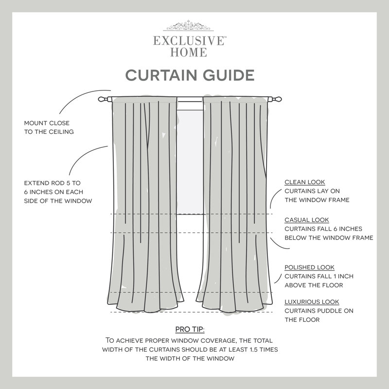 Exclusive Home Spirit Woven Pouf Applique Sheer Rod Pocket Curtain Panel Pair, 54" W x 108" L