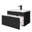 Meuble-lavabo mural moderne de 24 po Loft Collection - Noir / Poignées noires-824064425-824064431