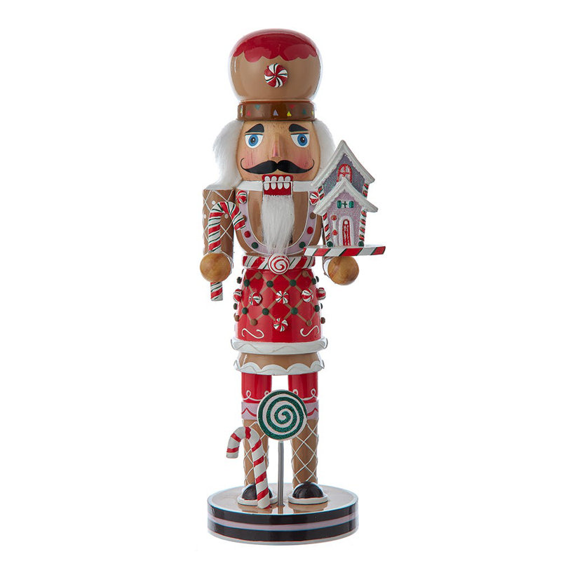 Kurt Adler Wooden Hollywood Nutcracker Collection, Gingerbread, 12in