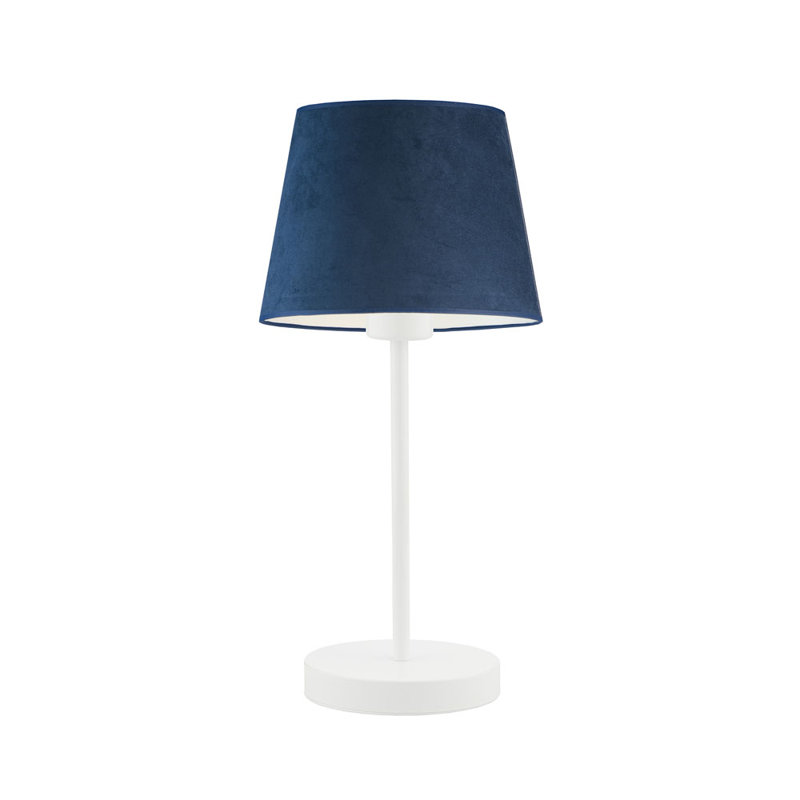 Alekper Metal Desk Lamp, White Base/Navy Shade