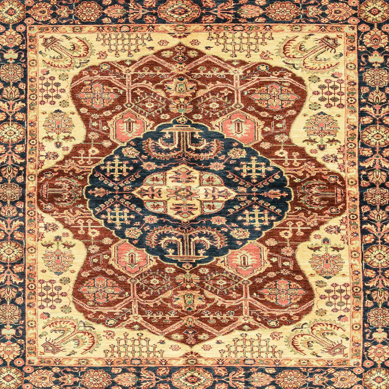Tapis abstrait moderne 3208, Carré 3 pi
