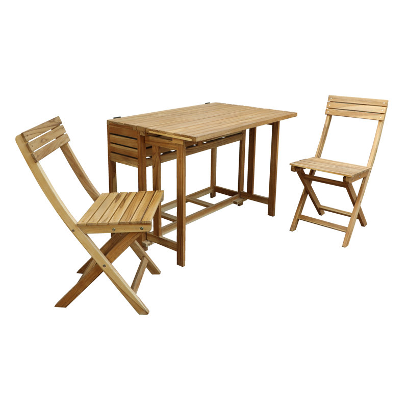 Charvi 2 - Person Acacia Wood Patio Dining Set with Rectangular Table