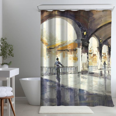 Shower Curtain CI176 – Polyester Shower Curtain, Dye Sublimation Print, 71" W × 74" L