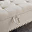 Banc de rangement avec repose-pieds 59 po pour bout de lit, tissu beige | Idée de cadeau