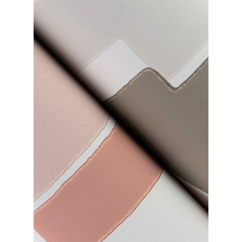 Rouleau de papier peint géométrique L 33 pi x l 20,5 po Hehre Odele, Rose