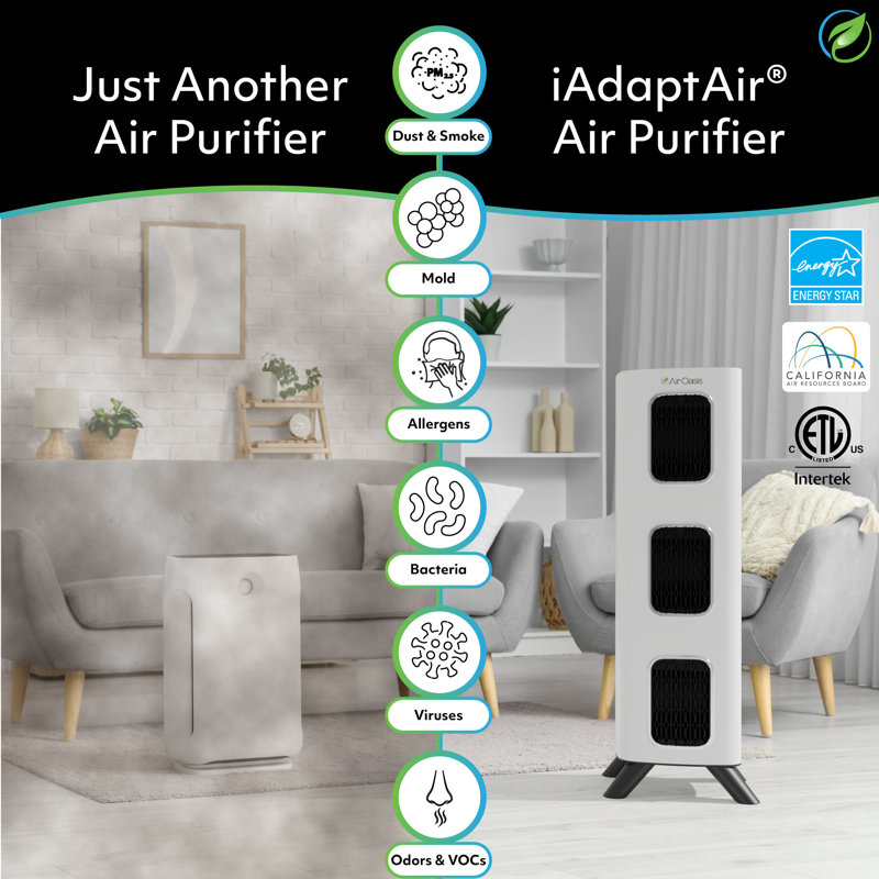 Large White HEPA Filter Air Purifier with Ionic Technology