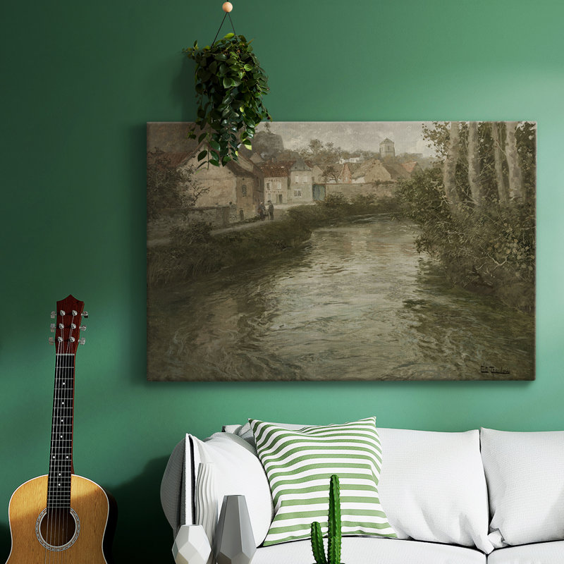 Paysage rétro - DCCXI - impression sur toile tendue, H 33 po x l 49 po