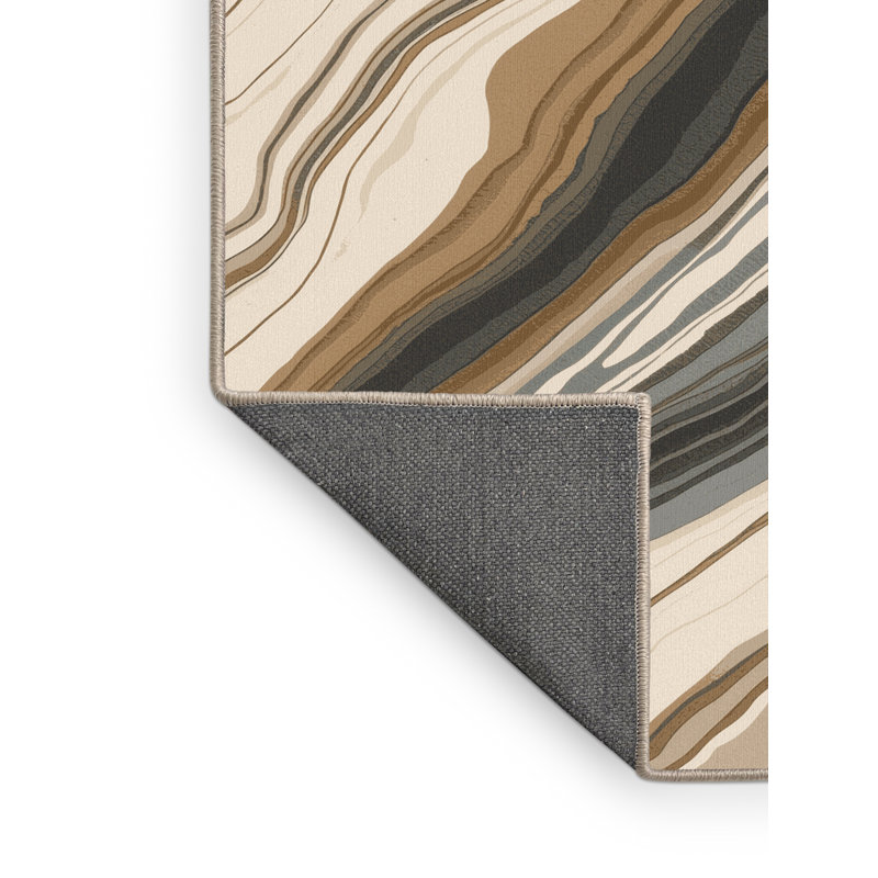 Tapis beige moelleux moelleux moelleux et luxueux Eatman, Carré 7 pi