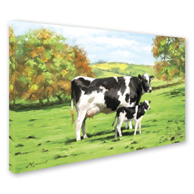 'Cow and Calf' Print on Canvas