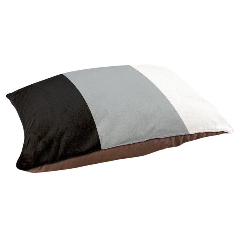 Coussin d'intérieur Las Vegas, Moyen (H 6,5 po x l 40 po x P 30 po), Noir/argent/blanc
