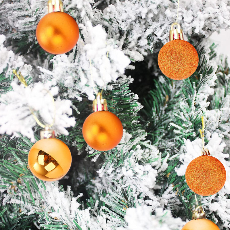 Ensemble 24 pièces d'ornement boule de Noël, Orange