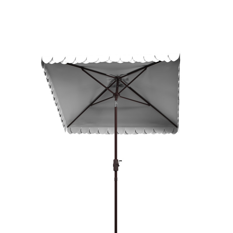 Outdoor Sasha Crank Umbrella, Black/Ivory