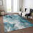 Machine Washable Indoor/Outdoor Cinead ACN1687 Teal Rug-104738307
